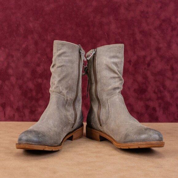 Sofft Women Sharnell Low Distress Grey Suede Back Lace-up Mid Calf boots sz 7 - Picture 4 of 8